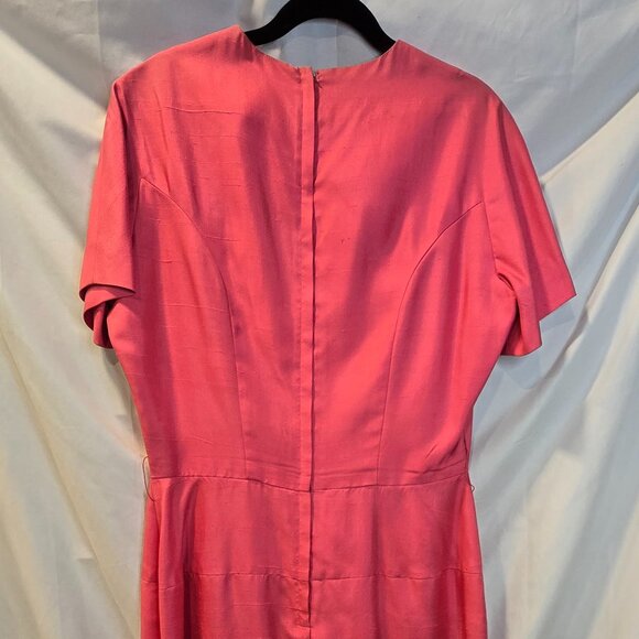 Vintage 40's-50's Paul Sachs Original Dress Pink Size 18 Matching Belt - Picture 8 of 16